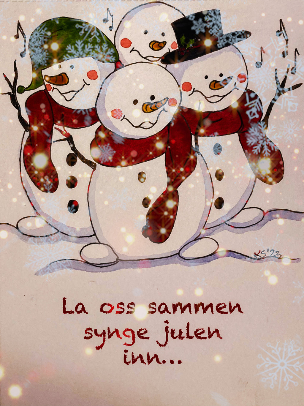 "Snømann kort"- Julekort og gratulasjonskort med snømann motiv