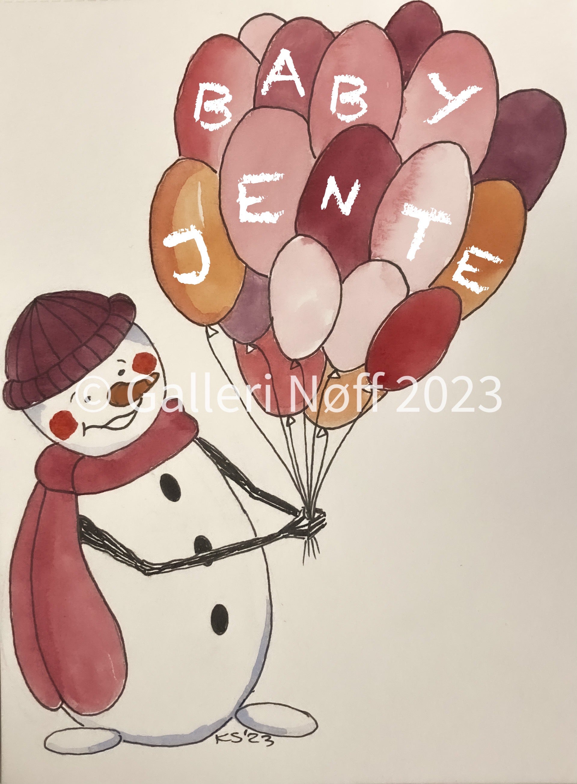 "Snømann kort"- Julekort og gratulasjonskort med snømann motiv